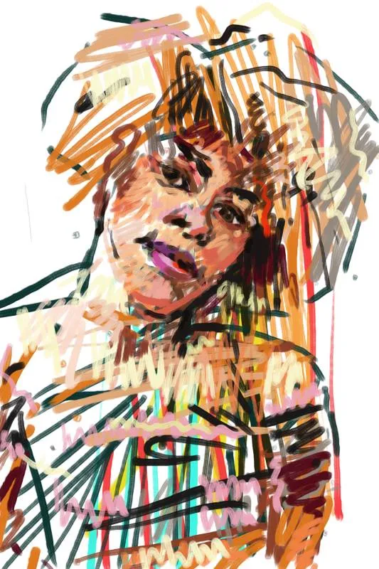 Acrylic portrait, acrylic on canvas