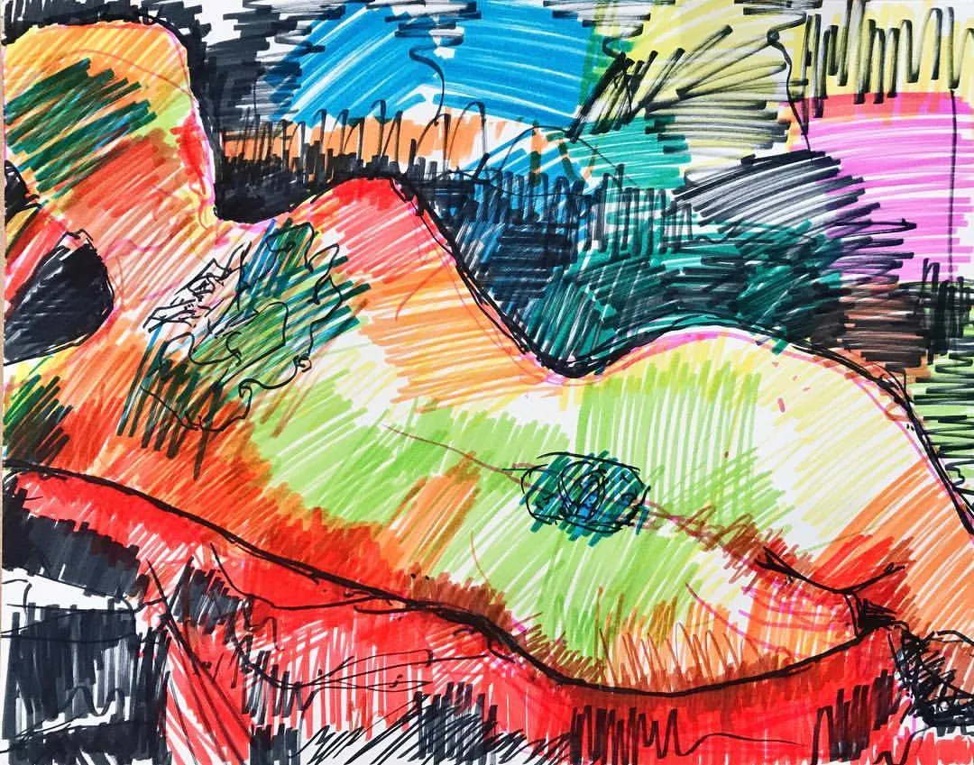 Figure Drawings, marker on paper (4)