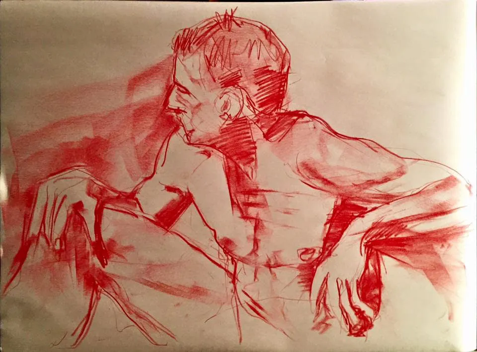 Model, charcoal on paper (2)