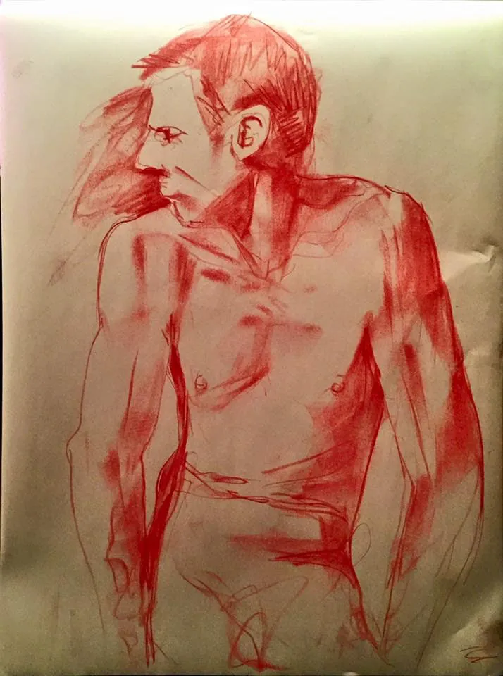 Model, charcoal on paper (4)