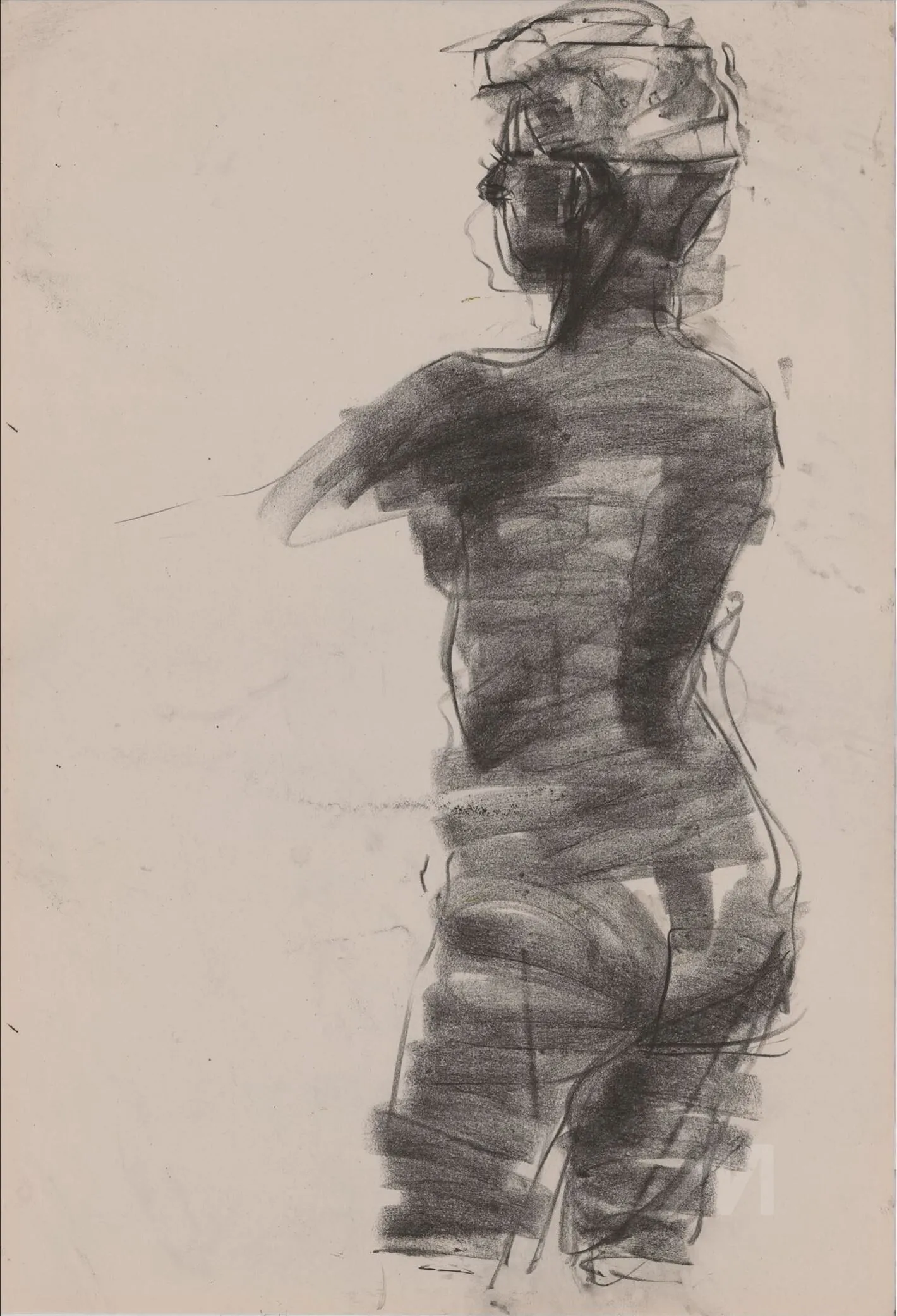 Standing Nude 5, charcoal on paper